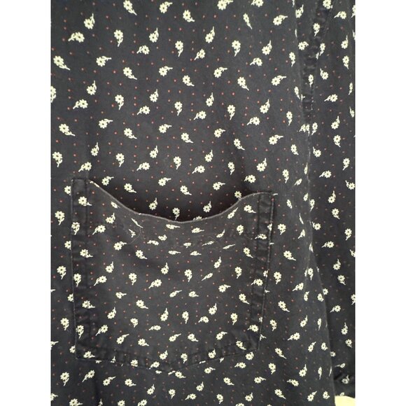 Carbon Button-Up Navy Floral Print Short Sleeve Shirt XL100% Cotton - Picture 6 of 6